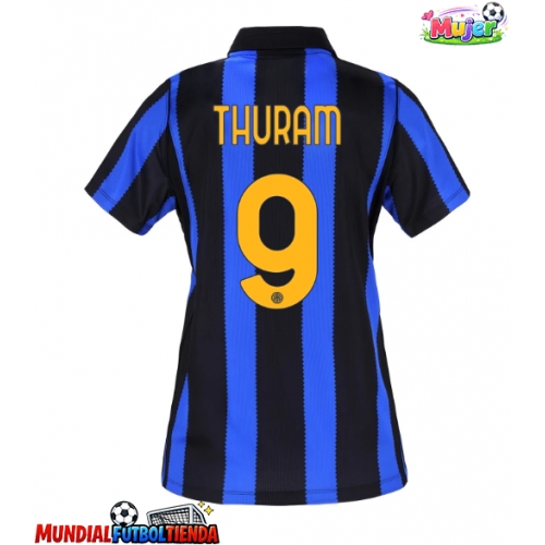Camiseta Inter Milan Marcus Thuram #9 Primera Equipación Replica 2026-27 para mujer mangas cortas